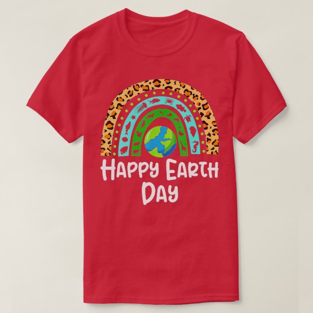 Camiseta Happy Earth Day Rainbow Cute Earth Lover Kids Todd (Diseño del anverso)
