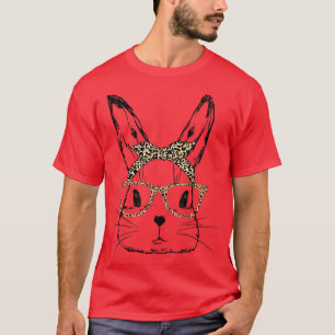 Camiseta Happy Easter 2022 Dy Cute Bunny Face & Leopard Pri