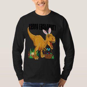 Camiseta Happy Easter Basket Bunny Dinosaur Egre rex kids b
