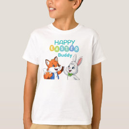 Camiseta Happy Easter Buddy Cute Bunny and Fox Kids T-Shirt