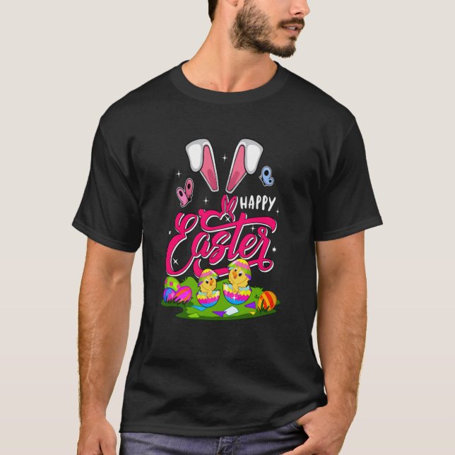 Camiseta Happy Easter Bunny Costume Chicks In Chocolate Egg (Anverso)