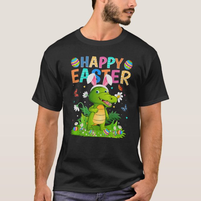 Camiseta Happy Easter Bunny Egg Funny Alligator Easter Sund (Anverso)