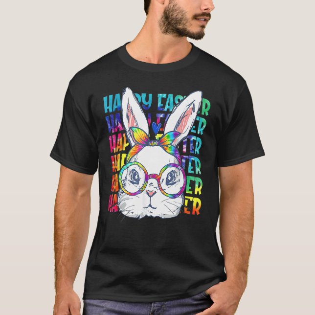 Camiseta Happy Easter Bunny Face Tie Dye (Anverso)