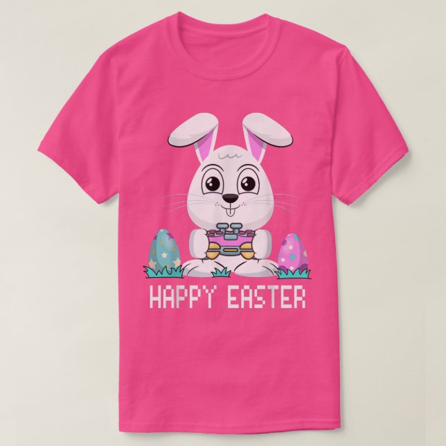 Camiseta Happy Easter Bunny Gaming Controller Eggs Video Ga (Diseño del anverso)