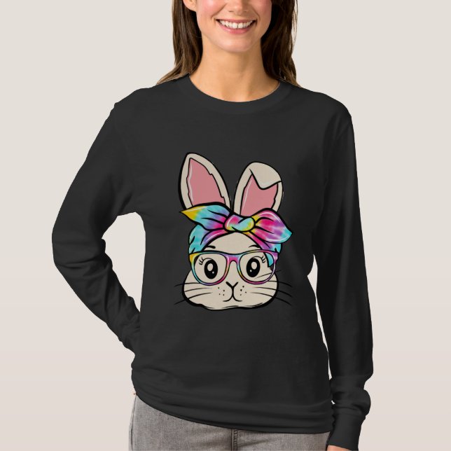 Camiseta Happy Easter  Bunny Glasses Rabbit Eggs Hunting Ti (Anverso)