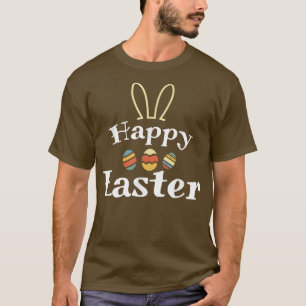 Camiseta Happy Easter Bunny Rabbit Ears Egg Hunt Christian