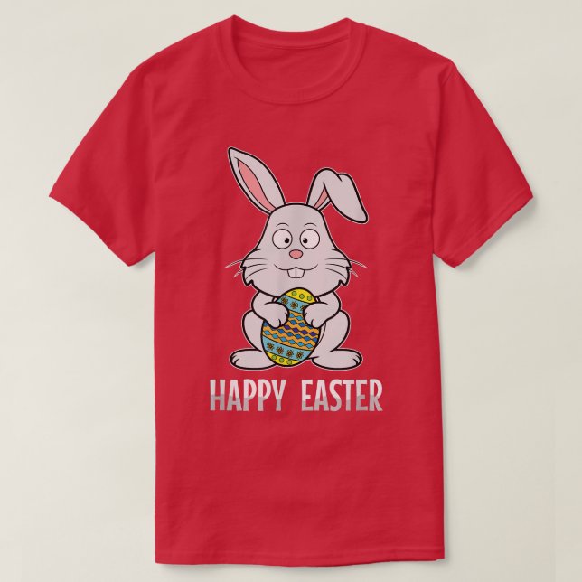 Camiseta Happy Easter Bunny Rabbit Egg Hunt Christian Holid (Diseño del anverso)