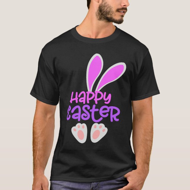 Camiseta Happy Easter Bunny Rabbit Egg Hunt Cute Ears Girls (Anverso)