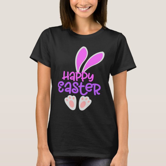 Camiseta Happy Easter Bunny Rabbit Egg Hunt Cute Ears Girls (Anverso)