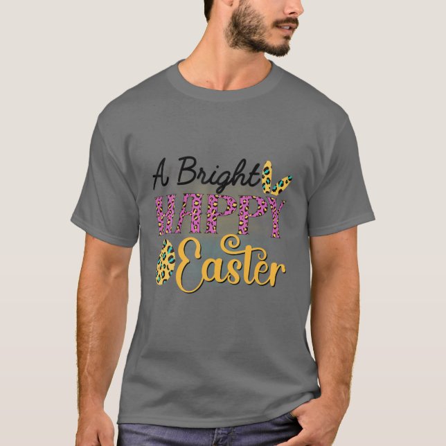 Camiseta Happy Easter Bunny Rabbit Face Leopard Easter Day (Anverso)