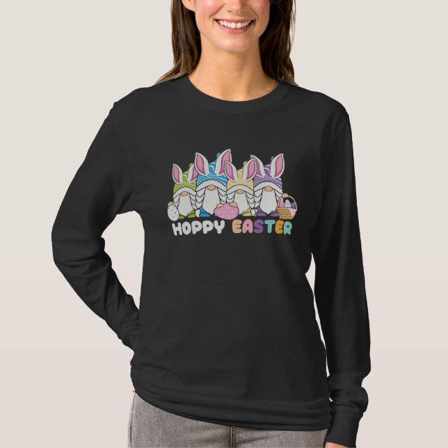 Camiseta Happy Easter Bunny Rabbit Gnomes Easter Day Egg Hu (Anverso)