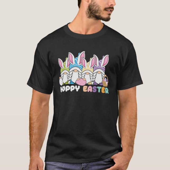 Camiseta Happy Easter Bunny Rabbit Gnomes Easter Day Egg Hu (Anverso)