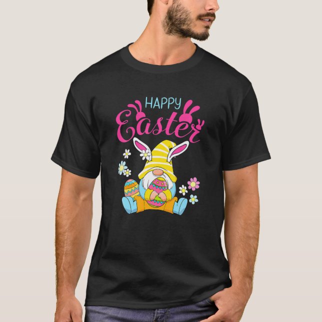 Camiseta Happy Easter Bunny Spring Gnome Easter Egg Gnome L (Anverso)