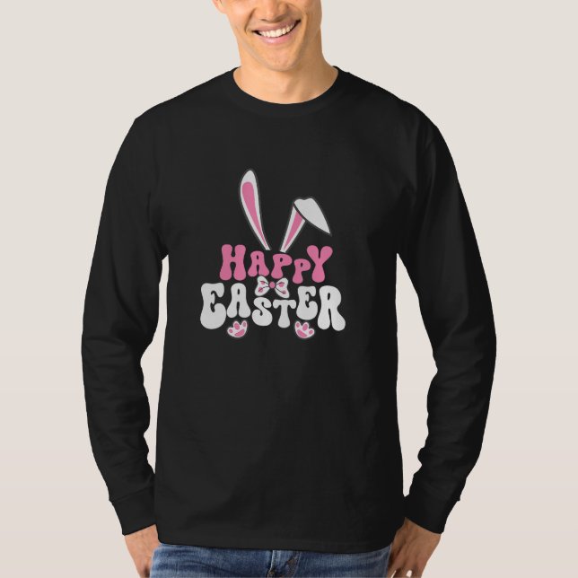Camiseta Happy Easter Bunny Tie, Paws and Ears - Egg Hunt K (Anverso)