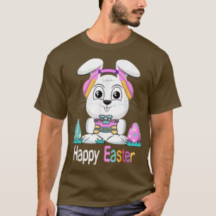 Camiseta Happy Easter Bunny Video Gamer Eggs Funny Gaming E
