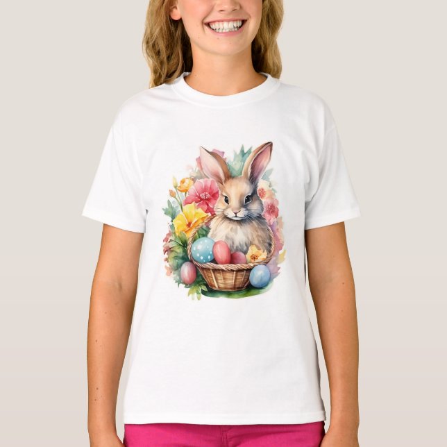 Camiseta Happy Easter Bunny Watercolor (Anverso)