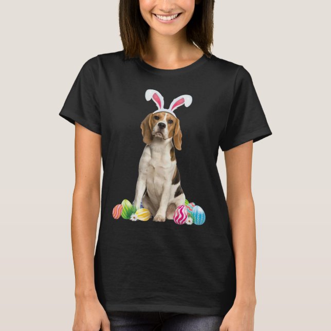 Camiseta Happy Easter Cute Beagle Bunny Dog  Easter (Anverso)