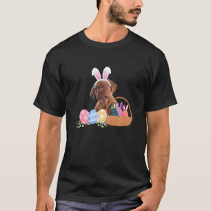 Camiseta Happy Easter Cute Bunny Dog Eggs Basket Men Women 