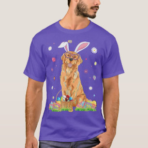 Camiseta Happy Easter Cute Golden Retriever Bunny Ears Dog