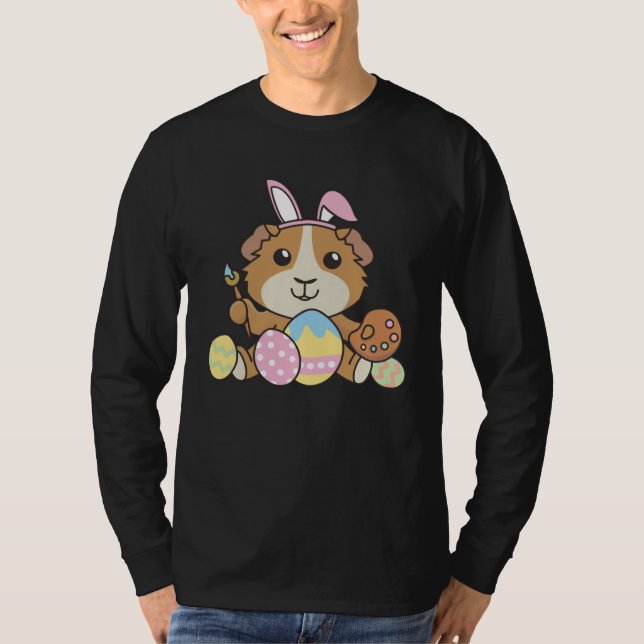 Camiseta Happy Easter Cute Guinea Pig For Easter With Easte (Anverso)