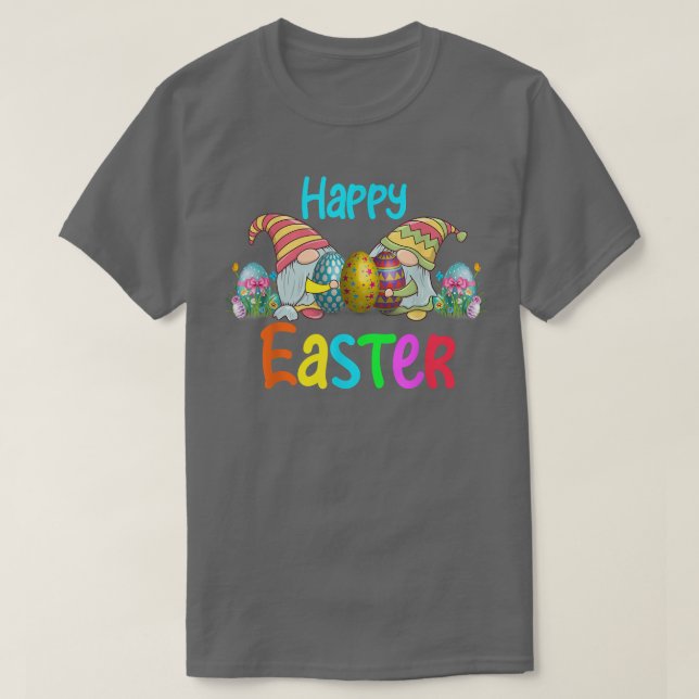 Camiseta Happy Easter Day 2022  Bunny Gnome Hug Easter Eggs (Diseño del anverso)