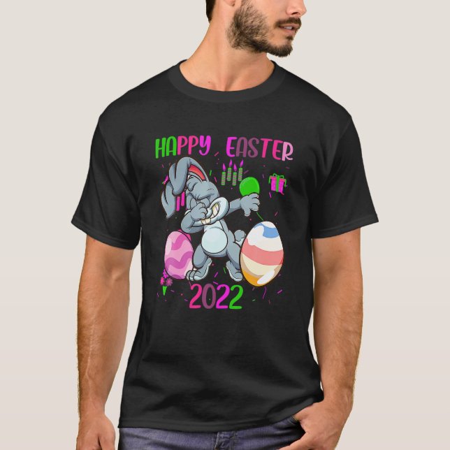 Camiseta Happy-Easter Day 2022 Funny Dabbing Easter Bunny C (Anverso)