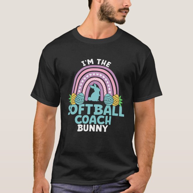 Camiseta Happy Easter Day I m the Softball Coach Bunny (Anverso)