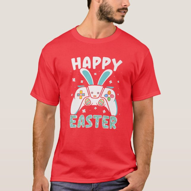 Camiseta Happy Easter Day Video Game Controller Bunny Gamer (Anverso)