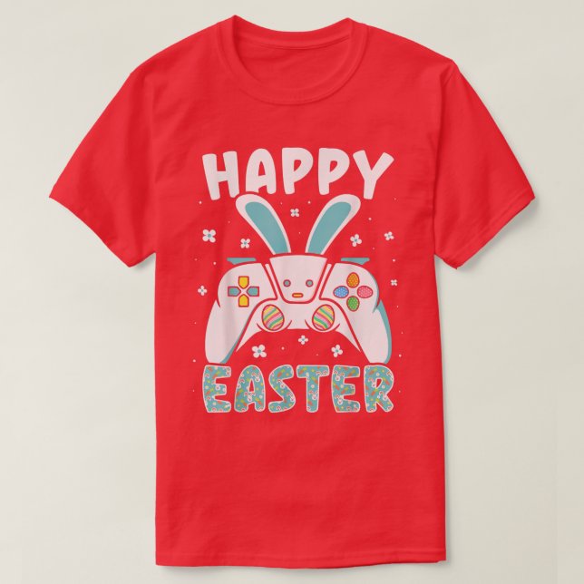 Camiseta Happy Easter Day Video Game Controller Bunny Gamer (Diseño del anverso)