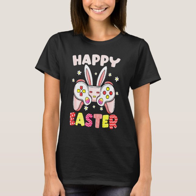 Camiseta Happy Easter Day Video Game Controller Bunny Gamer (Anverso)