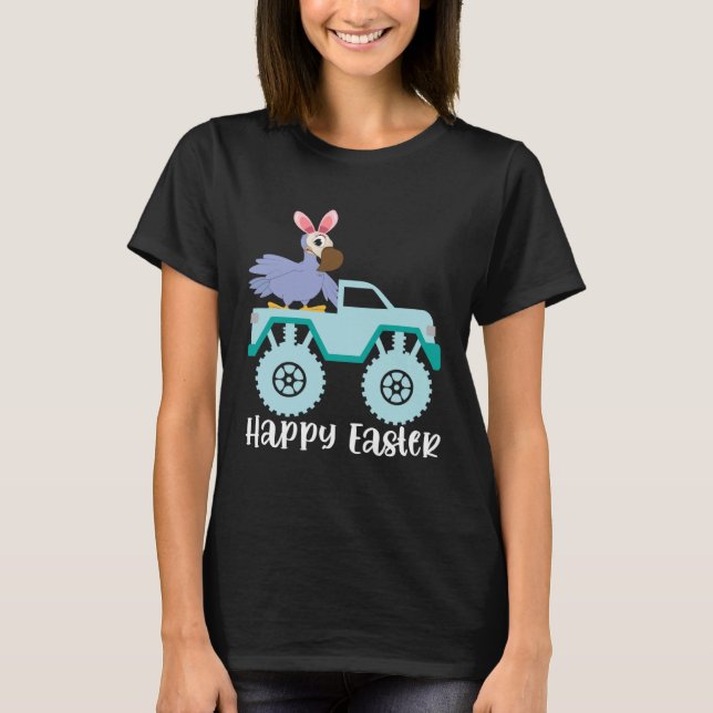 Camiseta Happy Easter Dodo Bird Riding Monster Truck Toddle (Anverso)