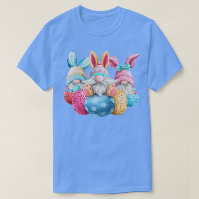 Camiseta Happy Easter Egg Gnomes Three Easter Bunny Ears Ga (Diseño del anverso)