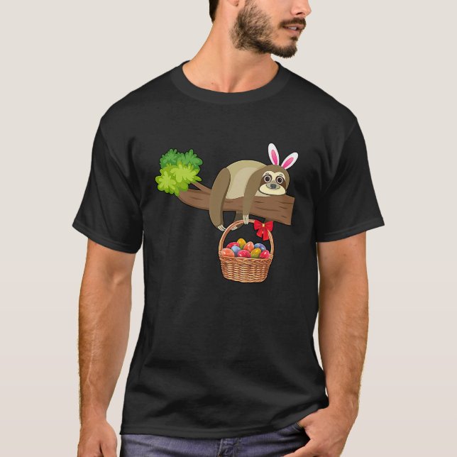 Camiseta Happy Easter Egg Hunt With Sloth (Anverso)