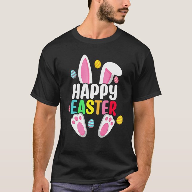 Camiseta Happy Easter Family Matching Easter Day Bunny Egg  (Anverso)