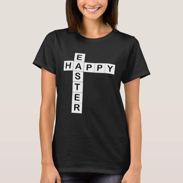 Camiseta Happy Easter for  of Crosswords Puzzles Him Her (Anverso)