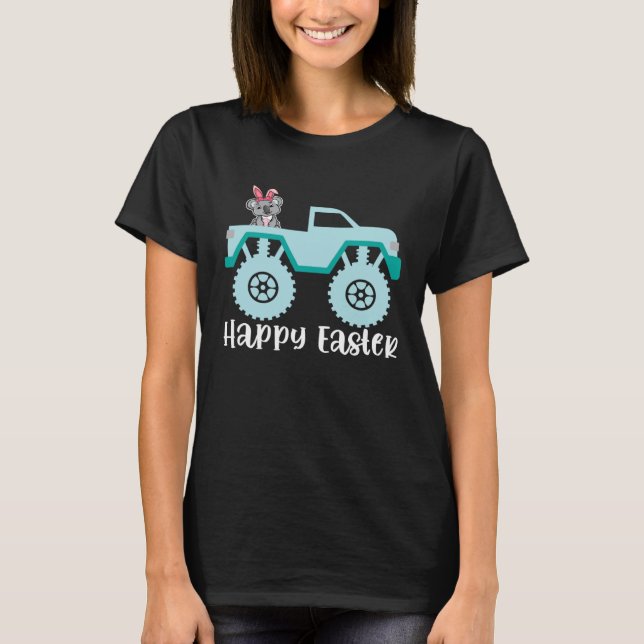 Camiseta Happy Easter Koala Riding Monster Truck Toddler (Anverso)