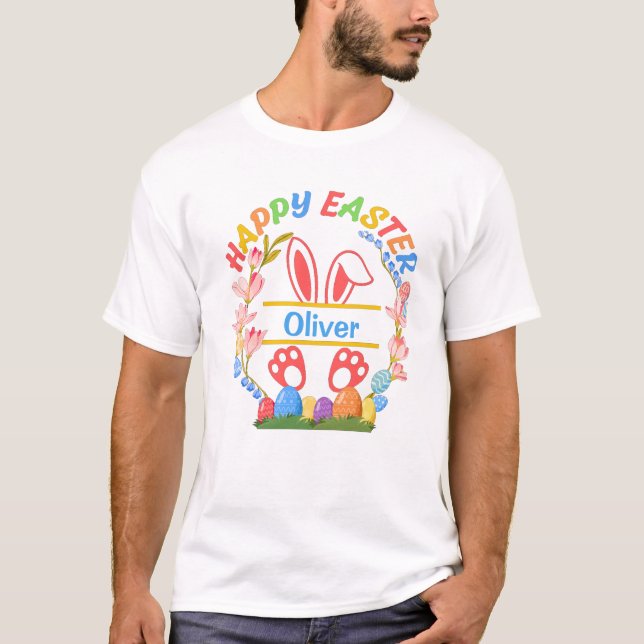 Camiseta Happy Easter Personalized  T-Shirt (Anverso)