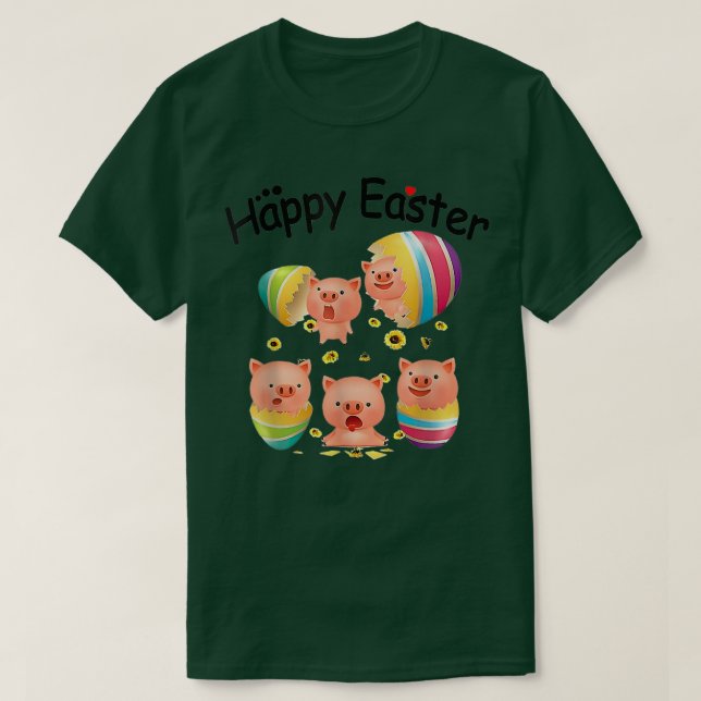 Camiseta Happy Easter Pigs Eggs Easter Butterfly Pigs Lover (Diseño del anverso)