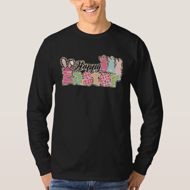 Camiseta Happy Easter Sayings Egg Bunny (Anverso)