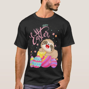 Camiseta Happy Easter sloth with Egg Hunting Gifts For slot