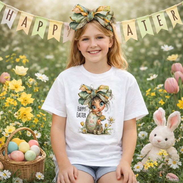 Camiseta Happy Easter – Sweet Springtime Bow Tee for Kids (Subido por el creador)