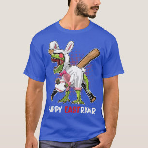 Camiseta Happy Eastrawar T Re Dinosaur Easter Bunny Egg Bas