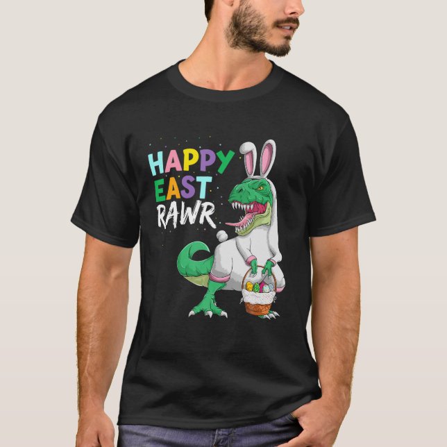 Camiseta Happy Eastrawr Dinosaur Bunny For Kids, Easter Rex (Anverso)