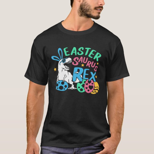 Camiseta Happy Eastrawr Easter Bunny Dinosaur Eggs Basket S (Anverso)