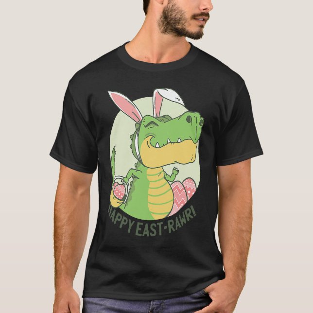 Camiseta Happy Eastrawr Rex Dinosaur Easter Bunny Egg Costu (Anverso)