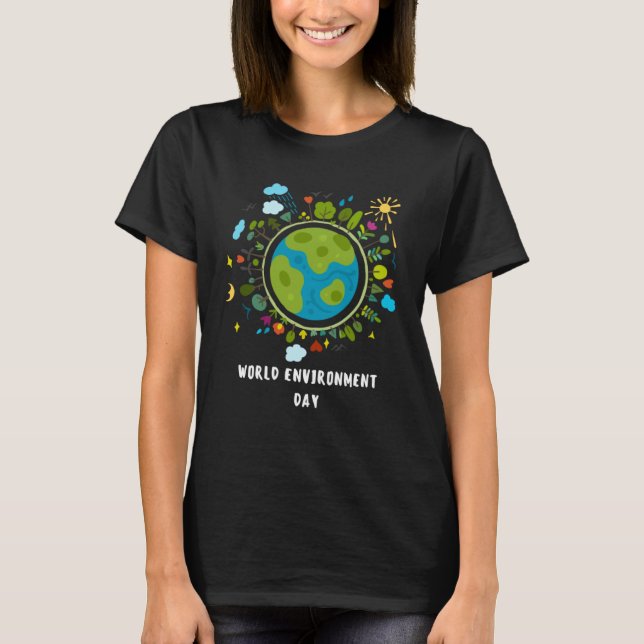 Camiseta Happy Environment Day Tree lamp Earthball (Anverso)