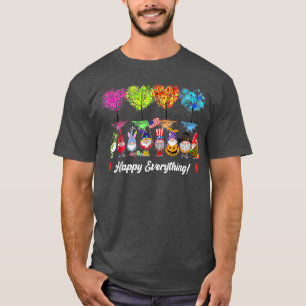 Camiseta Happy Everything Gnomes Every Seasons All Year Tre