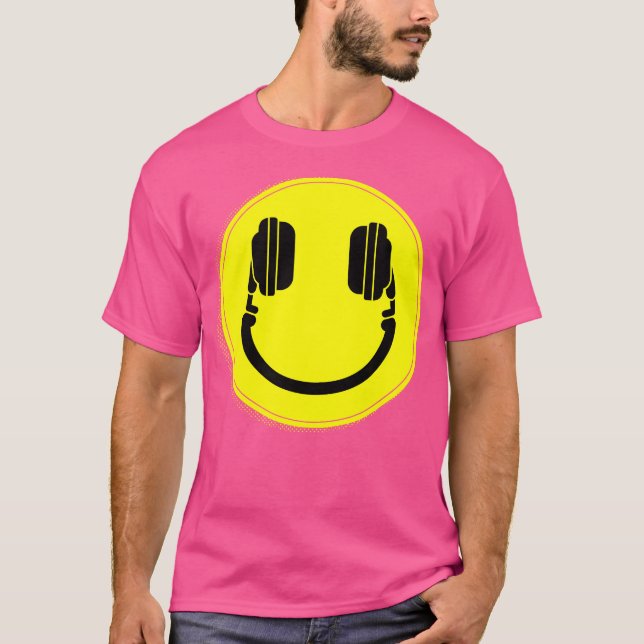 Camiseta Happy Face Dj Headphones Edm Music (Anverso)