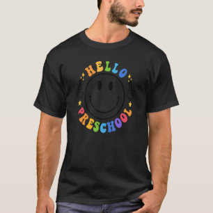Camiseta Happy Face Prescolol Fun Team Pre K Teacher Back T
