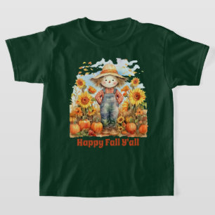 Camiseta Happy Fall estacional agregar espantapájaros de te